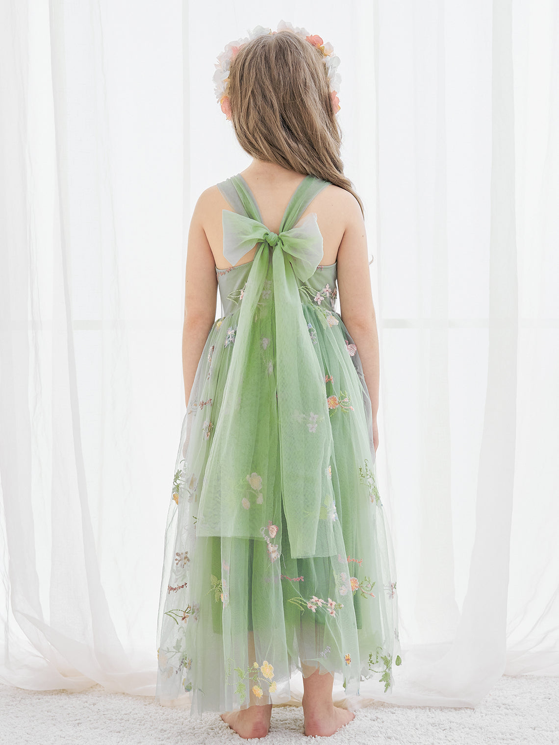 Vestido de tul con corte en A y largo hasta los tobillos (2003227711)