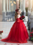 Vestidos de niña de las flores con vestido de princesa y flores en 3D