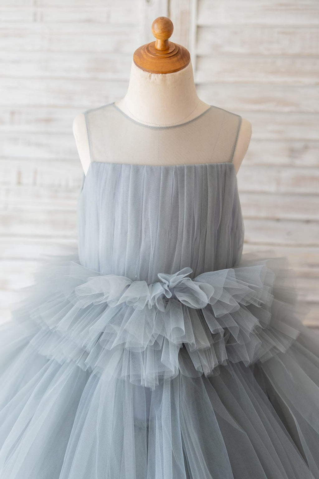 Vestido de fiesta/princesa de tul hasta la rodilla para niña de las flores