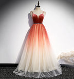 Vestido de noche de tul con escote en V y corte en A talla 74