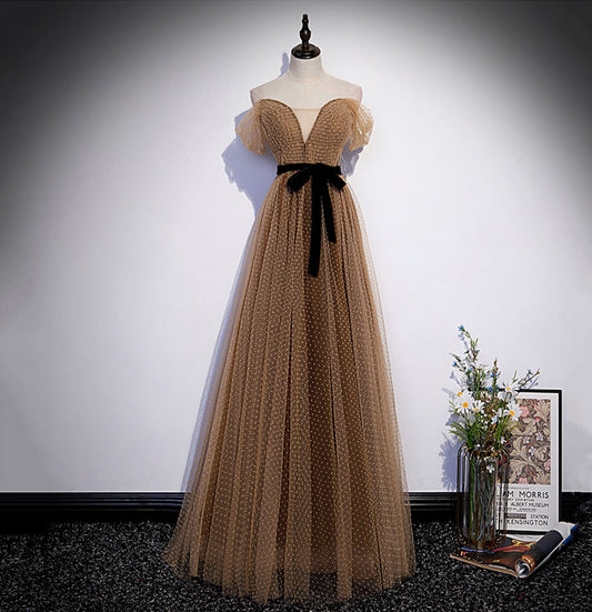 Süßes langes Tüll-Ballkleid A-Linie Abendkleid S62
