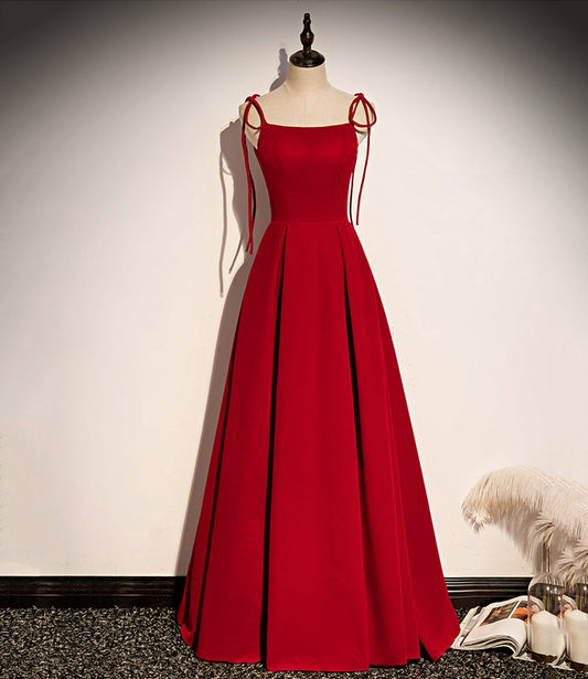 Schlichtes langes A-Linien-Ballkleid aus Samt, Abendkleid S70
