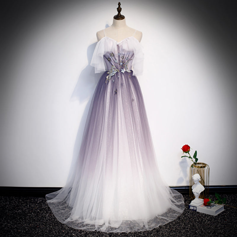Stilvolles langes Tüll-Ballkleid Abendkleid S100