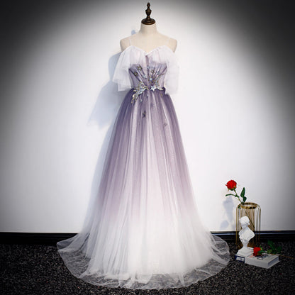 Stilvolles langes Tüll-Ballkleid Abendkleid S100