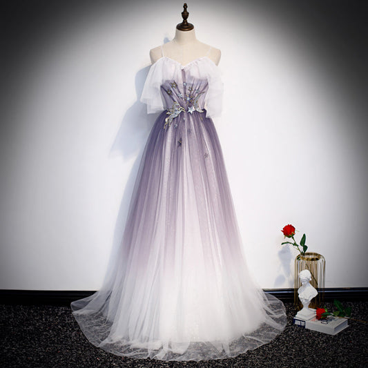 Stilvolles langes Tüll-Ballkleid Abendkleid S100