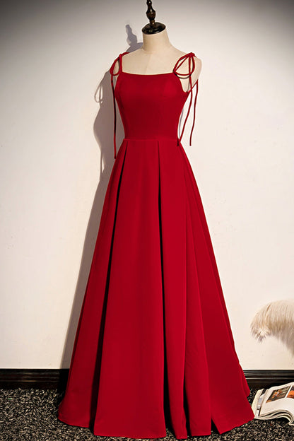 Schlichtes langes A-Linien-Ballkleid aus Samt, Abendkleid S70