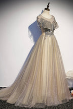 Stilvolles langes Ballkleid aus Tüll in A-Linie, Abendkleid s108