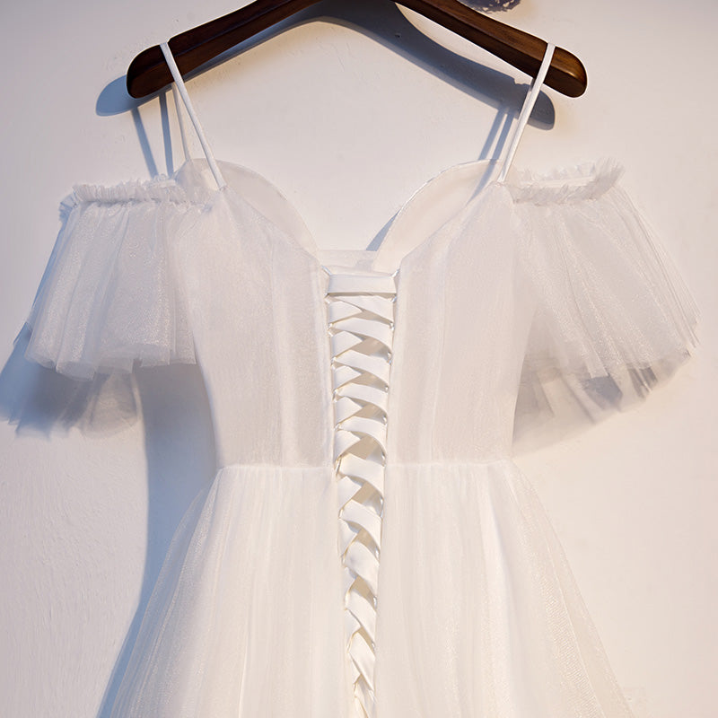 Kurzes Homecoming-Kleid aus weißem Tüll s97