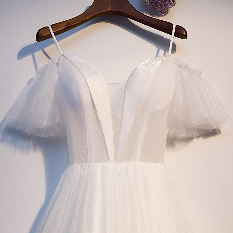 Kurzes Homecoming-Kleid aus weißem Tüll s97