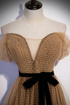Lindo vestido de fiesta largo de tul, vestido de noche de corte A, talla 62