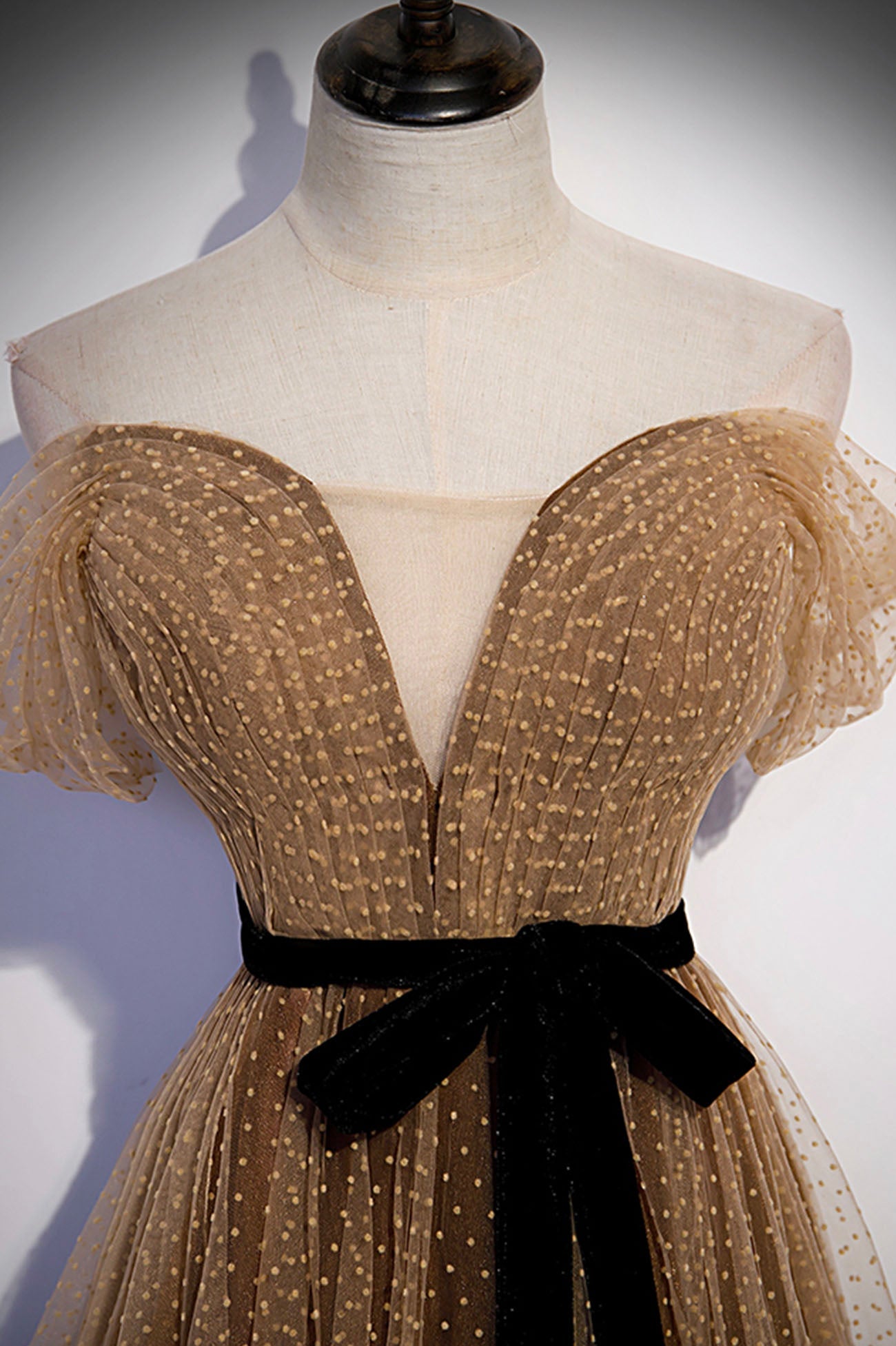 Süßes langes Tüll-Ballkleid A-Linie Abendkleid S62