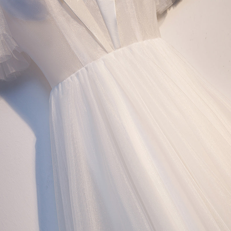 Kurzes Homecoming-Kleid aus weißem Tüll s97