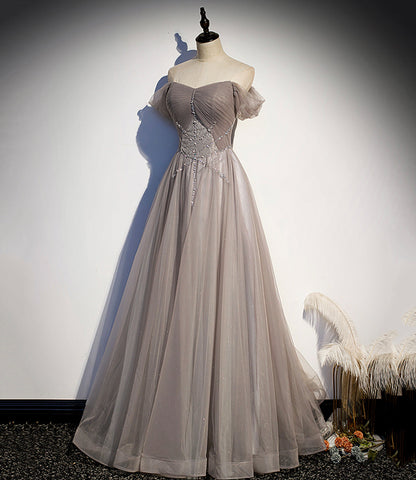 Elegantes langes Ballkleid aus Tüllspitze in A-Linie, Abendkleid s67