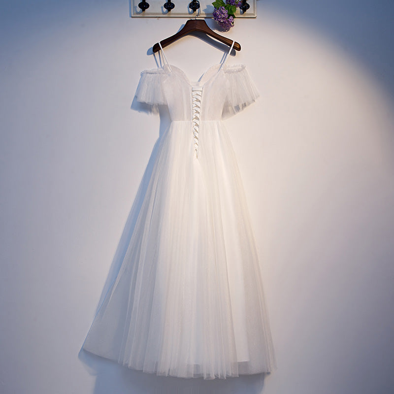 Kurzes Homecoming-Kleid aus weißem Tüll s97