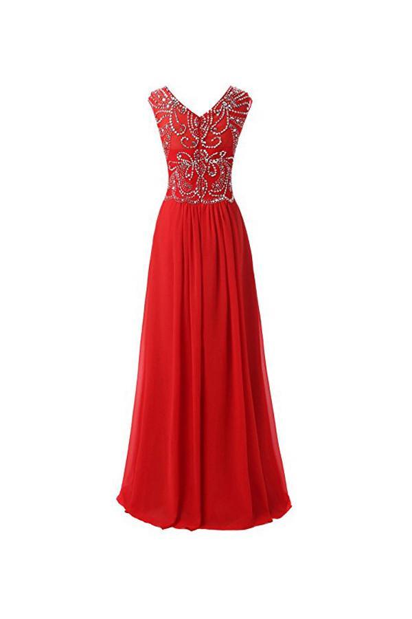 Vestido de dama de honor largo hasta el suelo con mangas cortas de gasa, vestido de noche para graduación PG317