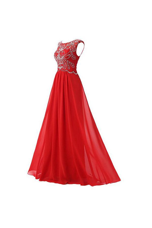 Vestido de dama de honor largo hasta el suelo con mangas cortas de gasa, vestido de noche para graduación PG317
