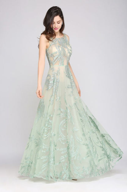 Vestidos de fiesta sexys verdes hasta el suelo