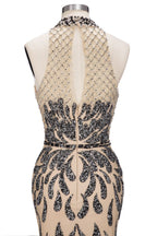 Floor Length Mermaid Halter Sequined Patterns Prom Dresses