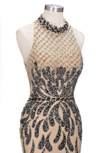 Floor Length Mermaid Halter Sequined Patterns Prom Dresses