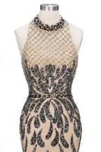 Floor Length Mermaid Halter Sequined Patterns Prom Dresses