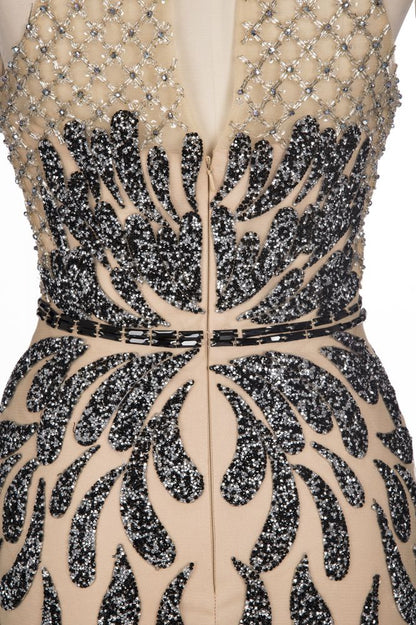 Floor Length Mermaid Halter Sequined Patterns Prom Dresses