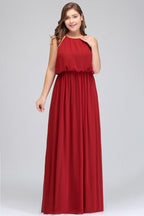 Floor Length Sleeveless A-Line Straps Plus size Evening Dresses with Ruffles