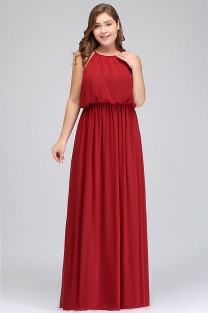 Floor Length Sleeveless A-Line Straps Plus size Evening Dresses with Ruffles