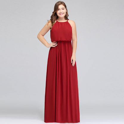 Floor Length Sleeveless A-Line Straps Plus size Evening Dresses with Ruffles