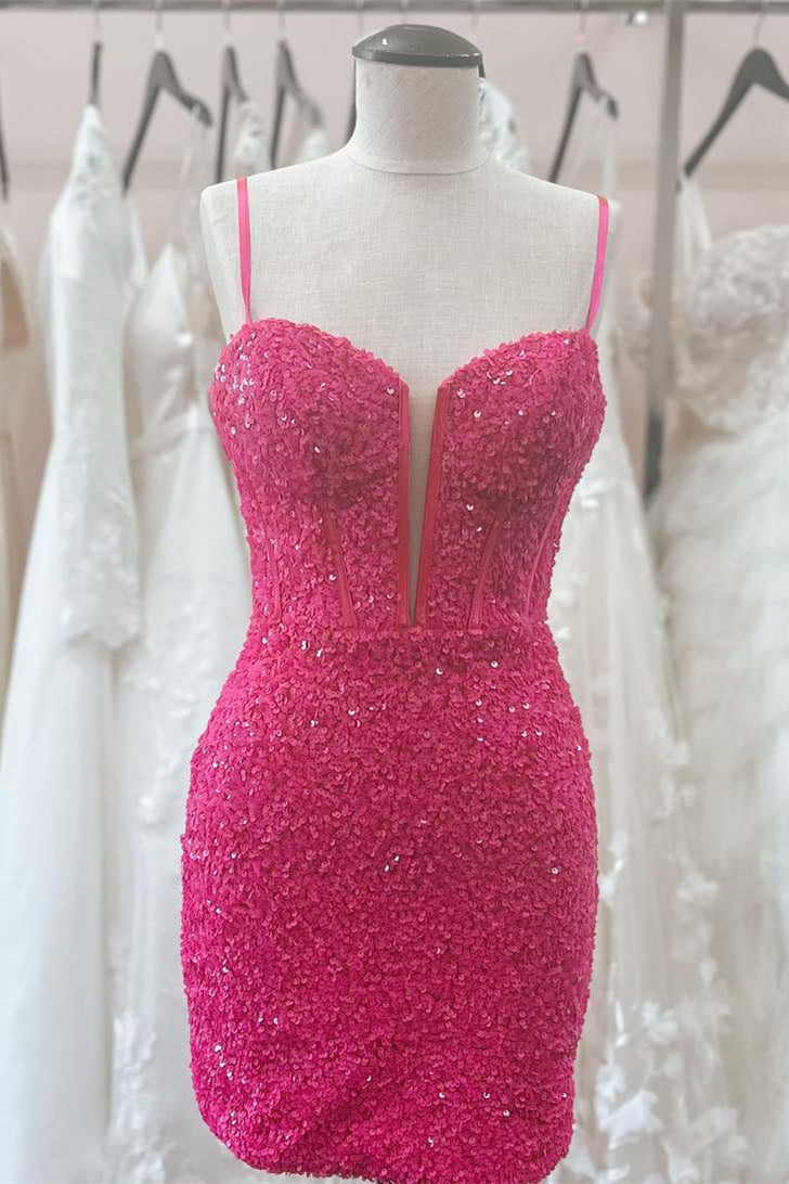 Briella | Vestido de fiesta ajustado con tirantes finos y lentejuelas