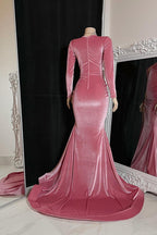 Glamorous Long Mermaid Sleeveless V-neck Split Front Prom Dress