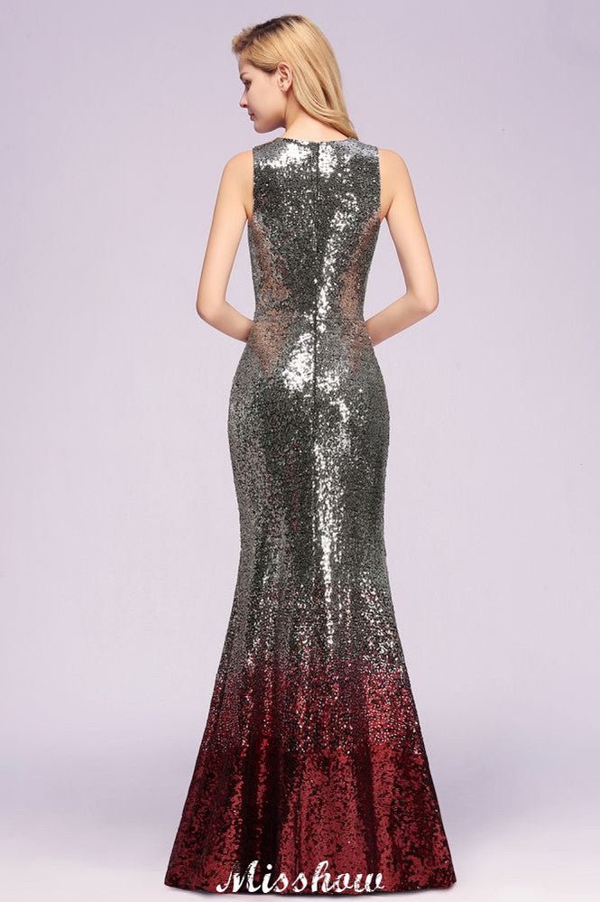 Vestidos de dama de honor glamurosos, sin mangas, sexys, con lentejuelas y corte sirena