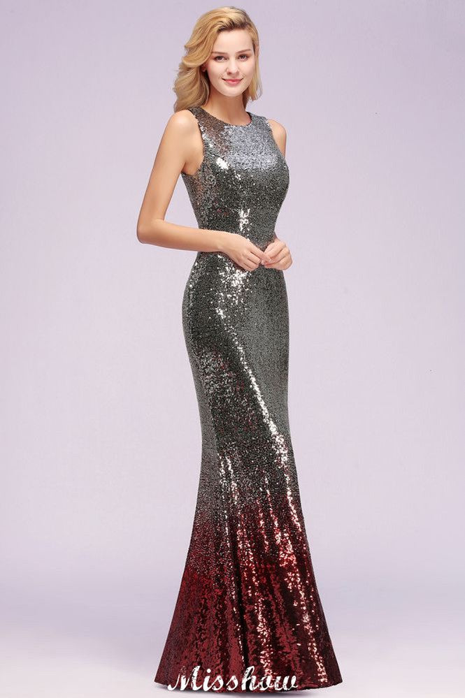 Vestidos de dama de honor glamurosos, sin mangas, sexys, con lentejuelas y corte sirena