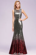 Vestidos de dama de honor glamurosos, sin mangas, sexys, con lentejuelas y corte sirena