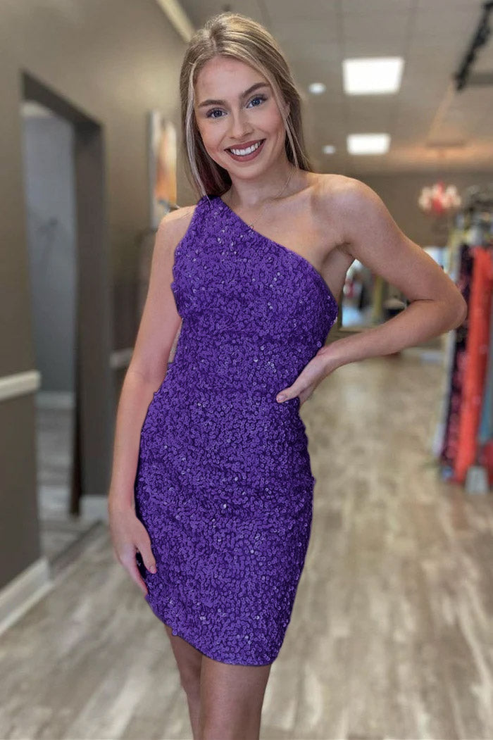 Vicky | Vestido de fiesta de lentejuelas con un solo hombro