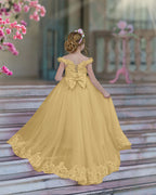 Vestido de fiesta/princesa de encaje con cola larga, color rosa, para cumpleaños