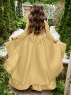 Vestido de niña de las flores asimétrico de satén con corte A