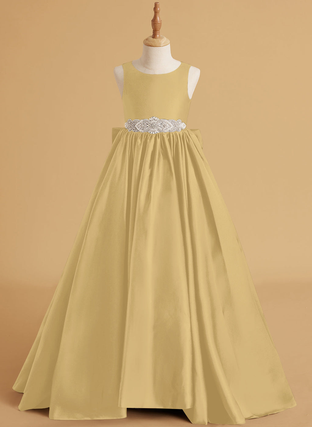 Duchesse-Linie/Princess-Linie Satin Sweep/Pinsel zug Blumenmädchenkleid 