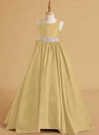 Duchesse-Linie/Princess-Linie Satin Sweep/Pinsel zug Blumenmädchenkleid 