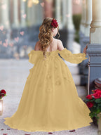 Vestidos de niña de las flores con vestido de princesa y flores en 3D