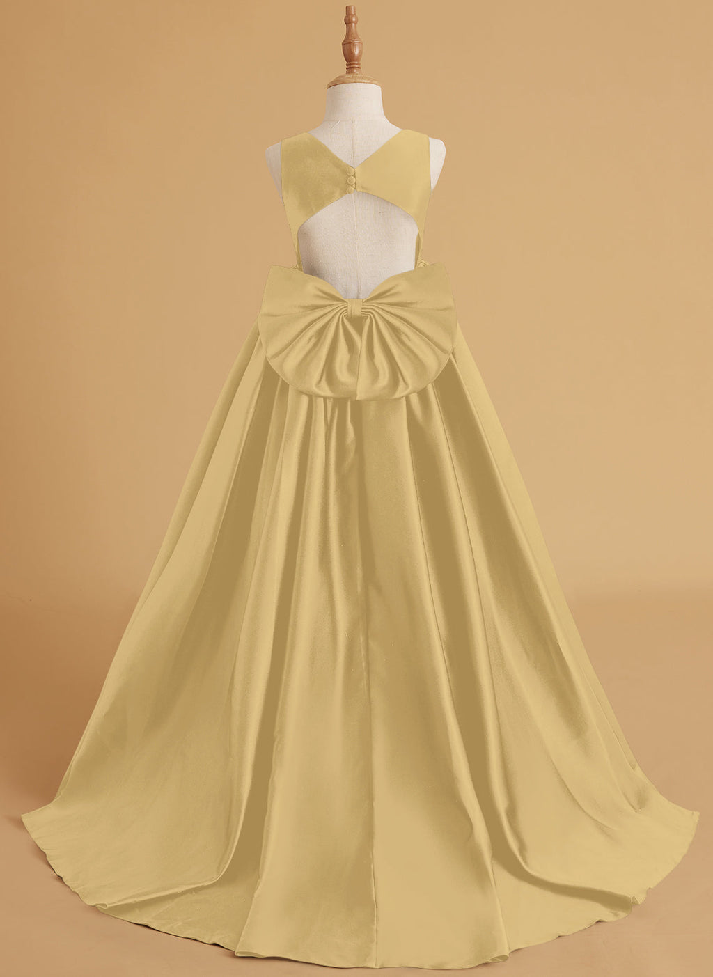 Duchesse-Linie/Princess-Linie Satin Sweep/Pinsel zug Blumenmädchenkleid 