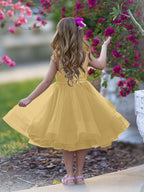 Vestido de fiesta/princesa de tul hasta la rodilla para niña de las flores