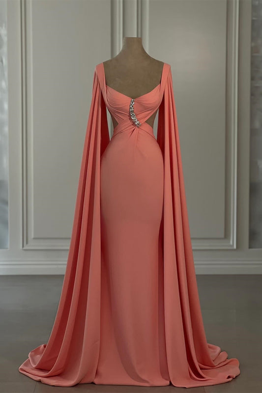 Wunderschöne Meerjungfrau Chiffon Off-The-Shoulder Flügelärmeln Ballkleider mit Strass