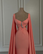 Wunderschöne Meerjungfrau Chiffon Off-The-Shoulder Flügelärmeln Ballkleider mit Strass