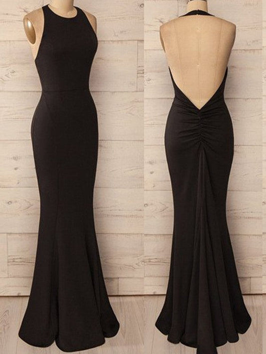 Wunderschöne Meerjungfrau Neckholder Ärmellos Bodenlang Spandex Ballkleider