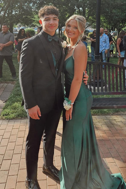 Gorgeous Trumpet Hunter Green Long Formal Dress