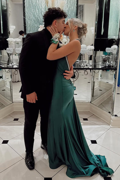 Gorgeous Trumpet Hunter Green Long Formal Dress