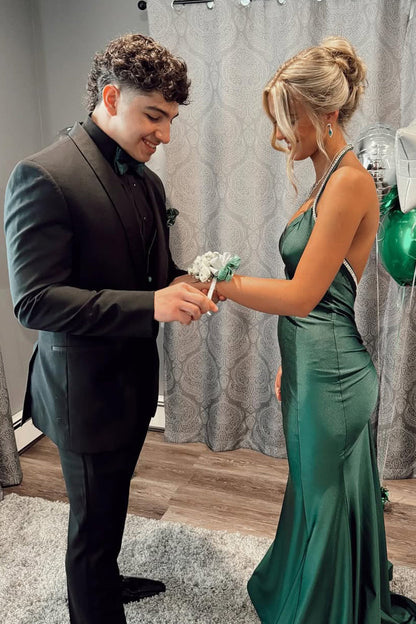 Gorgeous Trumpet Hunter Green Long Formal Dress