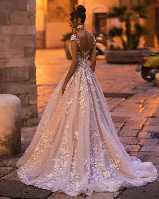 Preciosos vestidos de novia línea A | Vestidos de novia de encaje