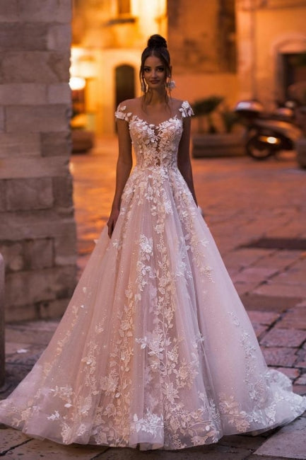 Preciosos vestidos de novia línea A | Vestidos de novia de encaje