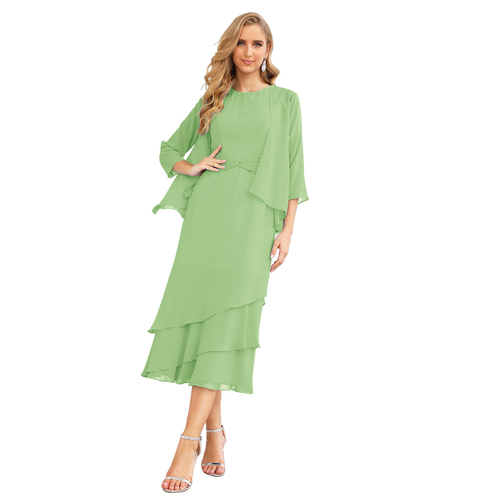 Sunnderly Chiffon Spring Mother of The Bride Dresses A-Line Plus Size for Women Formal Prom Gowns
